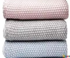 Organic Cotton Winter Blanket | Moss Knitted | Up to 46% Off* - Image 1
