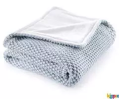 Organic Cotton Winter Blanket | Moss Knitted | Up to 46% Off* - Image 3
