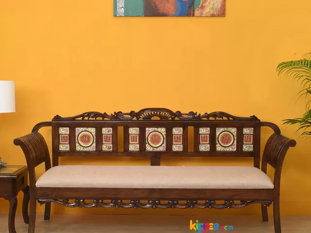 3 Seater Wooden Sofa - 1