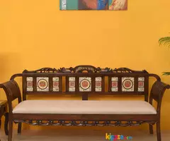 3 Seater Wooden Sofa - Image 1