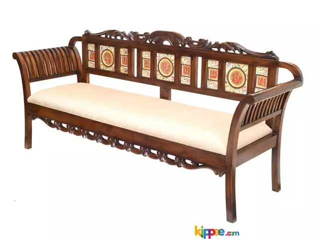 3 Seater Wooden Sofa - 2