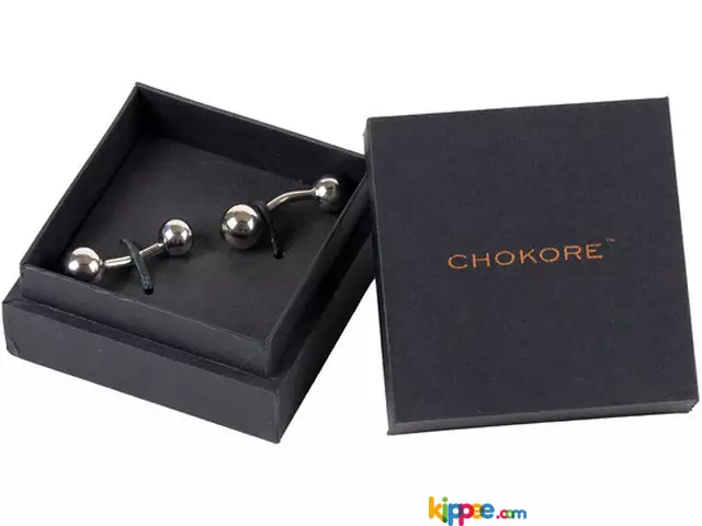Buy Silver Round Shaped Cufflinks for Men - 1