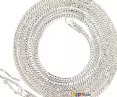 AanyaCentric Silver Plated 28inches Long Necklace Neck Chain ACIC0044AS - Image 2
