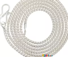 AanyaCentric Silver Plated 22inches Necklace Neck Chain ACIC0119S - Image 1