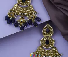 Beautiful latest earrings design online at best price by Anuradha Art jewellery.