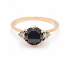 Buy Black Diamond Yellow Gold Rings - Gemone Diamond - Image 2