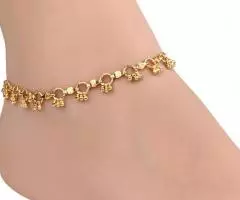 AanyaCentric Gold Plated Anklets Payal ACIA0060G - Image 2