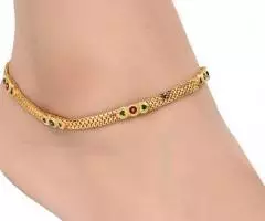 AanyaCentric Gold Plated Anklets Payal ACIA0079G - Image 1